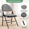 4 Pack Fabric Padded Folding Chairs, Commercial Metal Folding Chair with Padded Back, 350 Lbs Weight Capacity Comfortable Foldable Chair - 4 of 4
