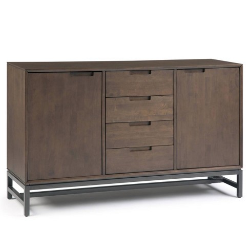 60 Devlin Mid Century Sideboard With Centre Drawers Walnut Brown