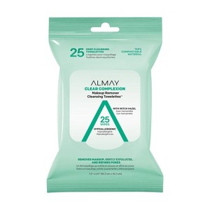 Almay Biodegradable Clear Complexion Makeup Remover Cleansing Towelettes - 25ct - 1 of 4
