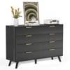 Buenhomino 8 Drawer Double Dresser for Bedroom, Black Chest of Dressers, Modern Wooden Dresser Chest with Golden Handles for Living Room and Entryway - 2 of 4