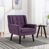 Armchair, Living Room Chairs With Curved Back, Velvet Cushion, 250 Lbs Weight Capacity Ergonomics Chair,abstract,gray,29.5in,2.46ft - 3 of 4
