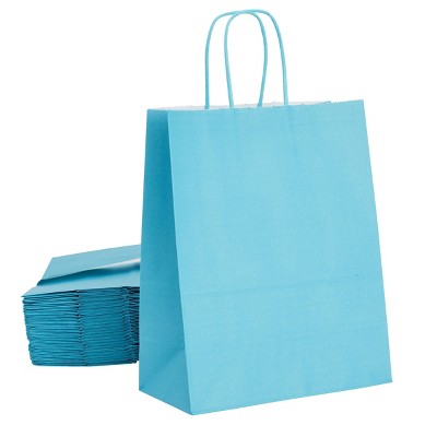 20 Pack Medium Teal Blue Party Favor Paper Gift Bags with Handles for Small  Business, Birthday Supplies Decorations, 10 x 8 x 4 in. 