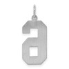 Black Bow Jewelry Sterling Silver, Jersey Collection, Large Number 6 Pendant - 3 of 4