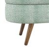 Sapphtopaz Pleated Fabric Ottoman with Storage, Upholstered Oval Ottoman Bench with Rubber Wood Legs, Multi-Functional Footstool or Seat - 4 of 4