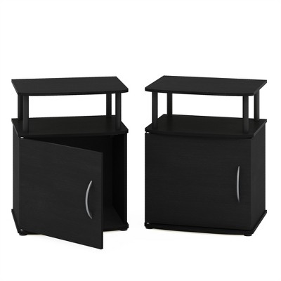 Furinno JAYA Utility Design End Table, Black, Set of Two