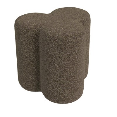 Dark Brown Boucle Square Accent Ottoman with Foam Frame