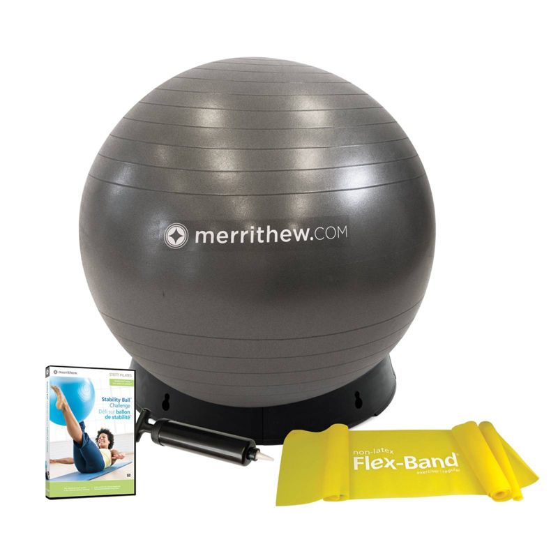 Stott Pilates Stability Ball with Bass Bundle - Black (75cm), 1 of 9