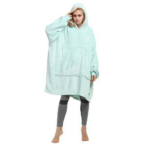 Tirrinia Woman Fleece Blanket Hoodie Sweatshirt, Soft Comfy Wearable Blanket Hoodie Pullover, Cozy Gift for Woman Wife Girlfriend - 1 of 4