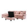 106" Chenille Modular Sectional Sofa with Chaise Lounge and Ottoman, U-Shaped Sleeper Cloud Couch for Living Room or Apartment–The Pop Home - 4 of 4