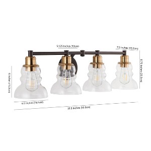 Light Manhattan Vintage Metal/Glass Industrial Rustic LED Vanity - JONATHAN Y - 1 of 4