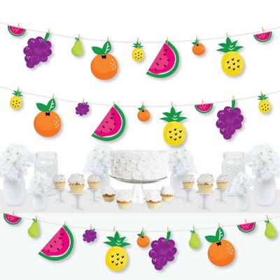 Big Dot of Happiness Tutti Fruity - Frutti Summer Baby Shower or Birthday Party DIY Decorations - Clothespin Garland Banner - 44 Pieces