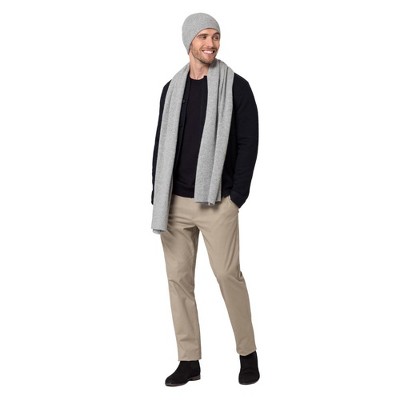 Style Republic Men's 100% Pure Cashmere Winter Scarf - Light Grey Melange