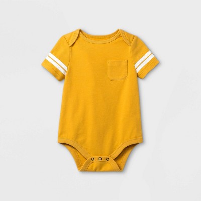 Baby Boys' Pocket Short Sleeve Bodysuit - Cat & Jack™ Yellow Newborn