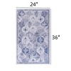 FONTOI Washable Area Rugs, Foldable Low-Pile Rugs, Indoor Non-Slip Rugs, Boho Rugs for Living Room Bedroom Kitchen, Blue, 36"*0.14"*24" - 3 of 4