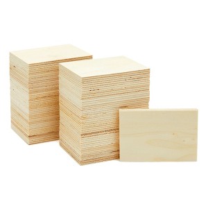 Juvale 36 Pack Small Unfinished Wooden Rectangles for Crafts, 2x3 Wood Cutouts for DIY Art Projects - 1 of 4