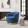 Hyleory Velvet Swivel Barrel Chair(set of 2) - 2 of 4