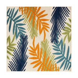 World Rug Gallery Evora Palm Frond Indoor/Outdoor Area Rug - 1 of 4