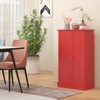 FONTOI 41" Kitchen Pantry Storage Cabinet, Freestanding Cabinet with 12 Shelves, 5-tier Shelving&Adjustable Shelves, Red, 11.8"*40.9"*23.6" - 4 of 4