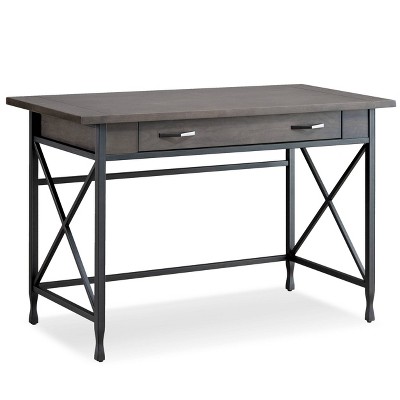 Chisel and Forge Writing Desk Smoke Gray/Matte Black - Leick Home