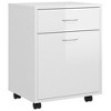 CLIHOME Rolling Cabinet with 1 Door & 1 Drawer Mobile Container Office Cabinet Filing Cabinet Office Under-Desk Storage Cabinets - 4 of 4