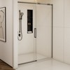 VYNXARIA 56-60"W *74"H Semi-Frame Single Sliding Shower Door,Stainless Steelin Matted black finish,5/16" (8mm) Thick SGCC Tempered Clear Glass - 3 of 4