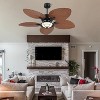52" Waterproof Outdoor Palm Leaf Ceiling Fans with Lights and Remote,Wet Rated Tropical Ceiling Fans for Patios Porch Gazebo Pergola - 2 of 4