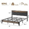 Jojoka Bed Frame with Storage Headboard and Charging Station, Metal Platform Bed with USB Ports & Outlets, No Box Spring,Industrial Design - 2 of 4