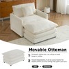 41.3" Corduroy Modular Sofa with Movable Ottoman, Side Storage Pockets & 2-Layer Cushions, - 4 of 4