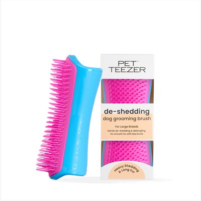 Pet Teezer De-Shedding Large Dog Grooming Brush - Pink