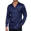 Men's Floral Jacquard Dress Shirt Long Sleeve Button Down Shirts Luxury for Wedding Party Prom - 3 of 4