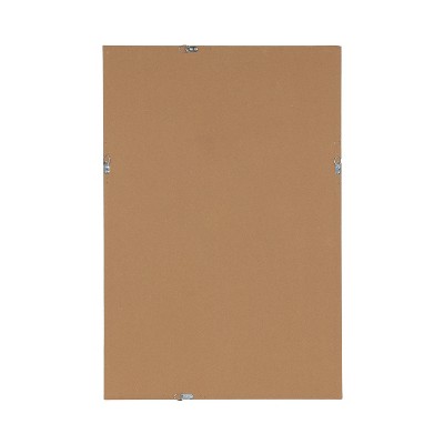 Natural Linen Texture Rectangular Wall Mirror with Beveled Edge