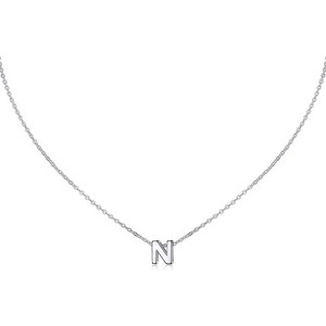 Small Initial Necklace for Women, Stainless Steel Tiny Letter Personalized Pendant - 1 of 4