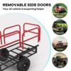 Heavy-Duty Garden Trailer, 1700lbs Steel ATV Trailer Tow Behind Dump Cart, Load Capacity 17 Cubic Feet, with Removable Sides and 2 Tires - 3 of 4