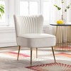 WestinTrends Phoebe Upholstered Tufted Velvet Accent Chair With Metal Leg - 2 of 4