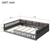 Lyngins Wood Upholstered Platform Bed with Guardrail and Pillow, Full Size Bed Frame, Children's Floor Bed, No Box Spring Needed, Toddler Bed - 4 of 4