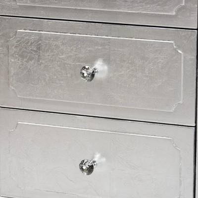 Newton Traditional Silver 3-Drawer Solid Wood Nightstand