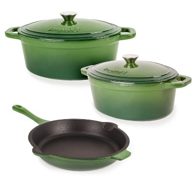 Berghoff Neo 3pc Cast Iron Cookware Set, 3qt. Covered Dutch Oven & 10 Fry  Pan, Oyster : Target