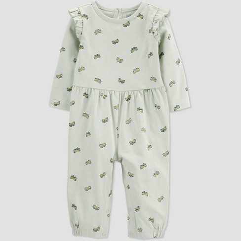 Carter's Baby Girl Butterfly Romper One-Piece Outfit Mint Green Size 24 Months 