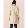 Seta T Women's Double Breasted Long Sleeve Collar Neck Pea Coat - 4 of 4
