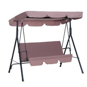 3-Seat Outdoor Patio Swing Chair with Removable Cushion & Adjustable Tilt Canopy - 1 of 4