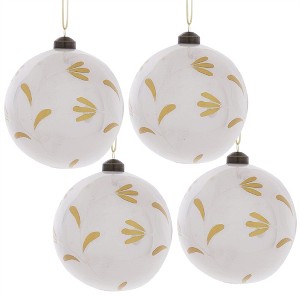 Tramull Set of 4 Glass Christmas Ball Ornaments, 4.7" Hanging Decor for Holiday Tree & Party Decorations - 1 of 4