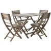 3/5 pcs Foldable Bistro Set, Outdoor Patio Wooden Dining Set with Foldable Table and Chairs -Merax - 3 of 4