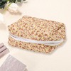 Unique Bargains Women Portable Floral Quilting Cosmetic Bag 1 Pc - 2 of 3