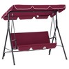 Resenkos Outdoor Swing Chair With Tilt Canopy, Patio Hammock With Removable Cushions, Wine Red - 2 of 4