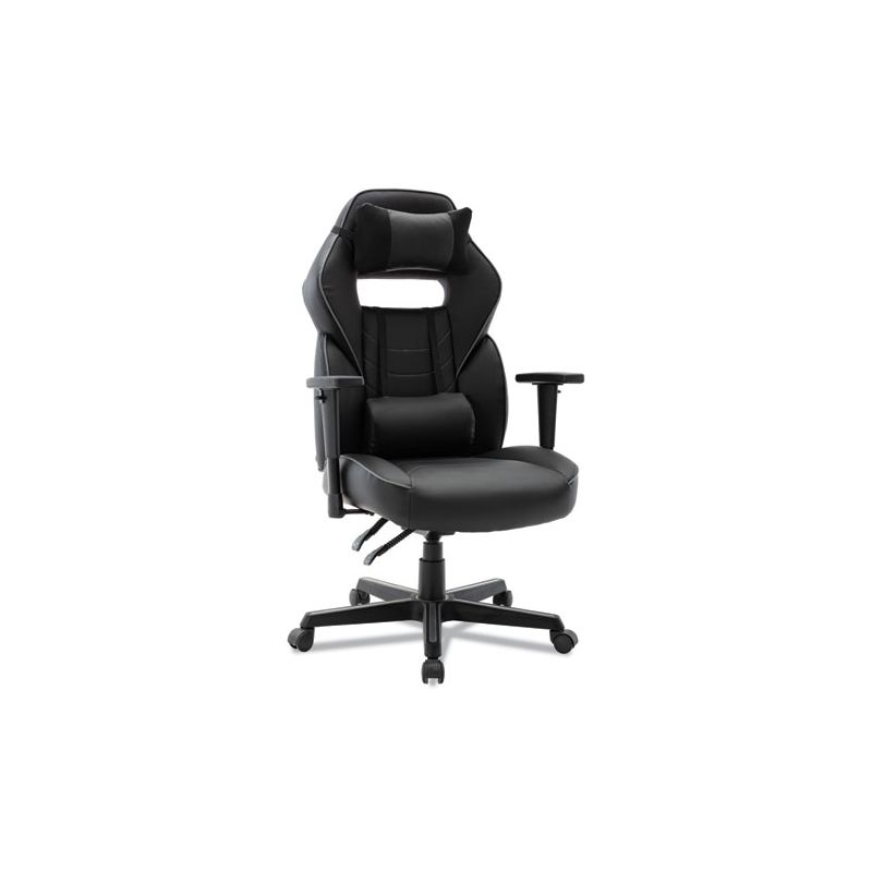 Alera Racing Style Ergonomic Gaming Chair, Supports 275 lb, 15.91" to 19.8" Seat Height, Black/Gray Trim Seat/Back, Black/Gray Base, 3 of 8