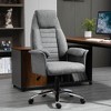 HOMCOM High Back Fabric Executive Chair with Padded Armrests, Ergonomic Home Office Chair with Headrest, Adjustable Height - 2 of 4