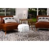 BirdRock Home Round White Faux Fur Foot Stool Storage Ottoman with Silver Legs - 3 of 4