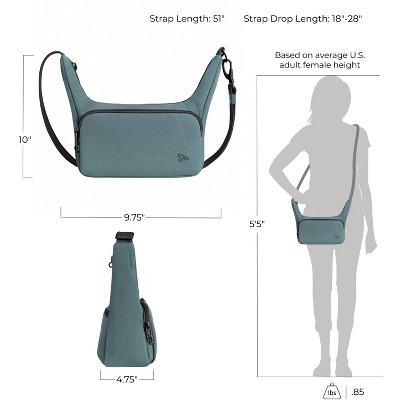 Travelon Anti-Theft The Voyages Small Backpack with XL Water Bottle Pocket-Slate Blue — фото 5