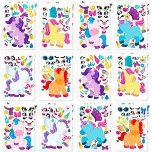 Joyfy 24 PCS  Make a face Stickers for Kids, Make Your Own Monster Unicorn Stickers, Party Favors Kids Crafts Goodie Stuffers Classroom Activities 9x6 - 1 of 4