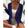 Lightweight Crochet Cardigan Sweater Rib Knit Open Front Sweater Coats - 3 of 4